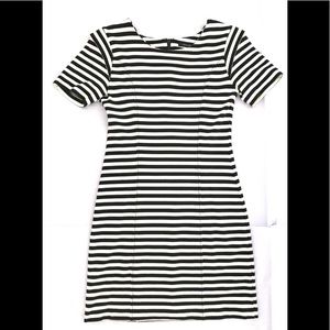 French Connection Black & White Striped Mini Dress